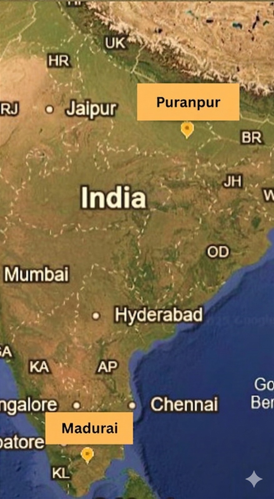 Puranpur Location Map